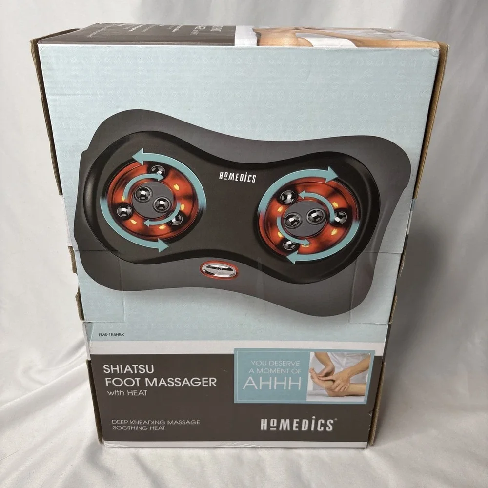 Homedics SHIATSU FOOT‎ MASSAGER Deep Kneading With Heat FMS-155HBK New In Box